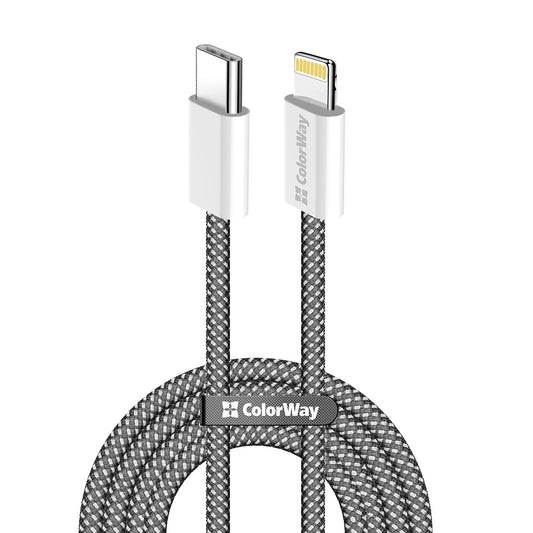 Daten- und Ladekabel USB-C - Lightning ColorWay CW-CBPDCL061, 27W, 1m, Schwarz