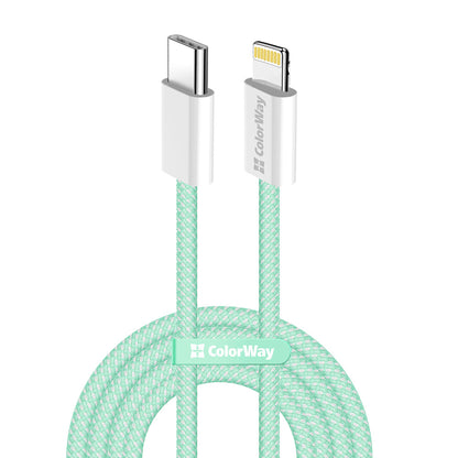 USB-C - Lightning Daten- und Ladekabel ColorWay CW-CBPDCL061, 27W, 1m, Grün