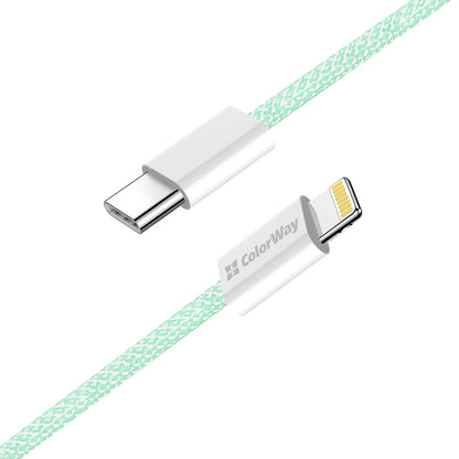 USB-C - Lightning Daten- und Ladekabel ColorWay CW-CBPDCL061, 27W, 1m, Grün