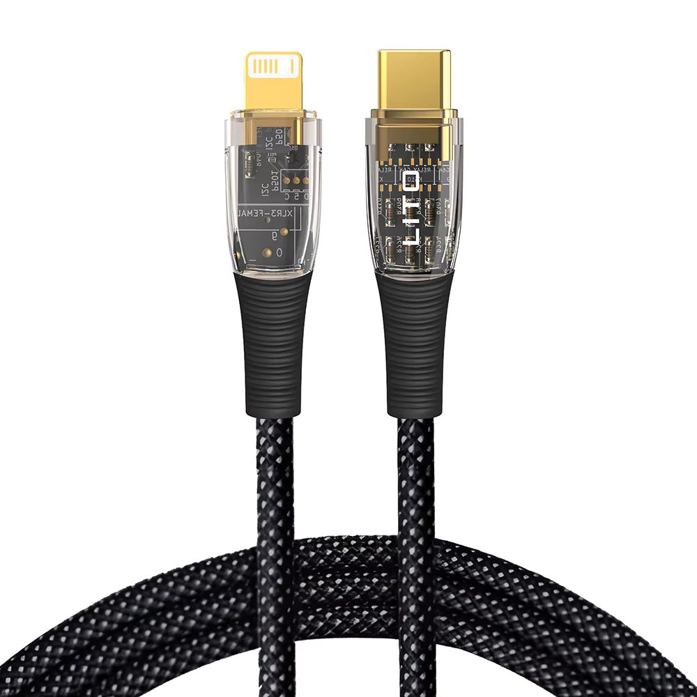 Daten- und Ladekabel USB-C - Lightning Lito LD01, 27W, 1.2m, Schwarz