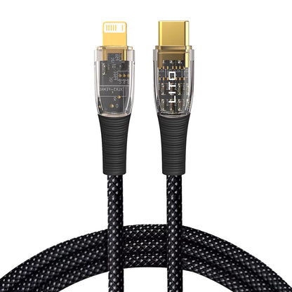 Daten- und Ladekabel USB-C - Lightning Lito LD01, 27W, 1.2m, Schwarz