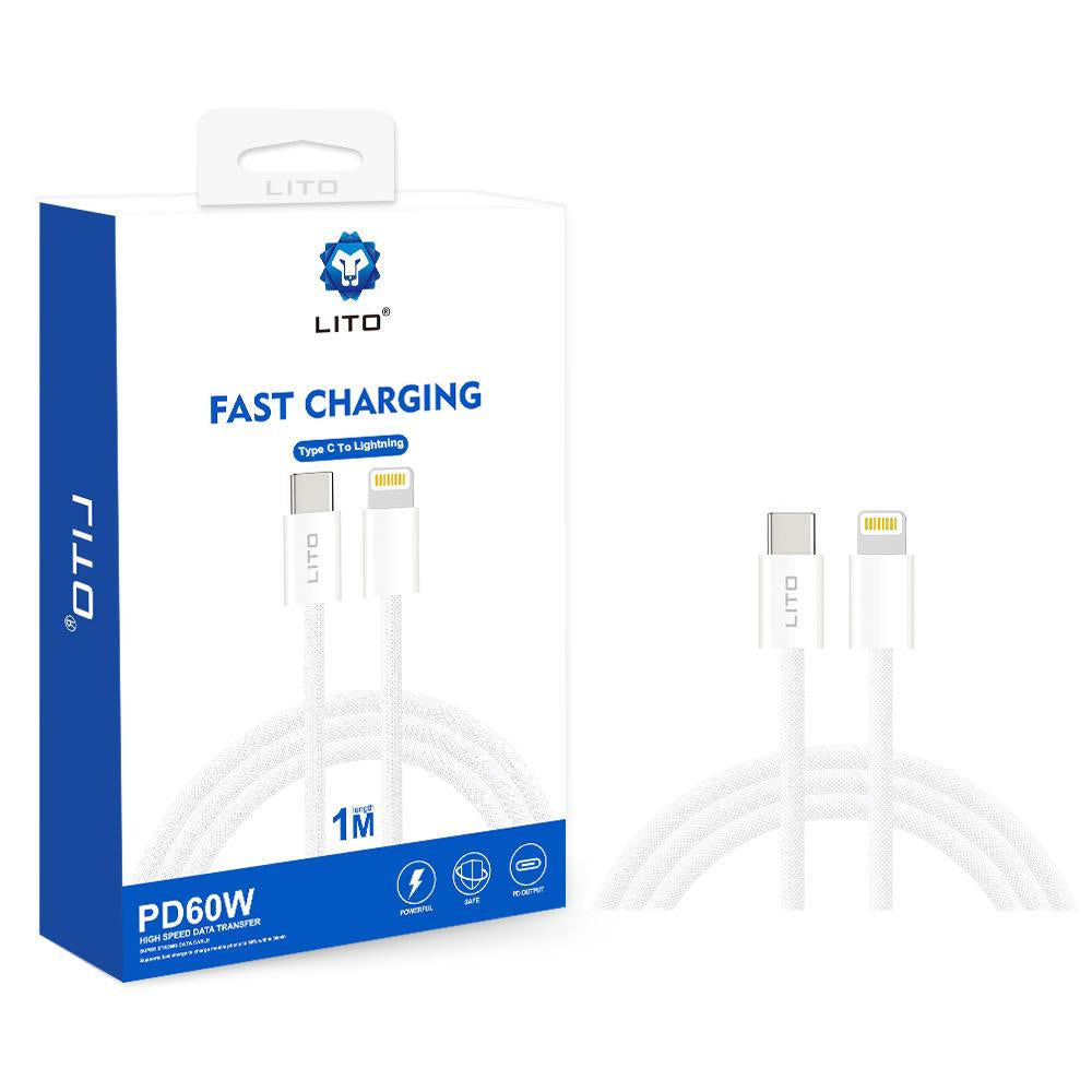 USB-C to Lightning Data and Charging Cable Lito LD04CL, 27W, 1m, White