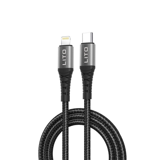 Daten- und Ladekabel USB-C - Lightning Lito LD22CL, 27W, 2m, Schwarz