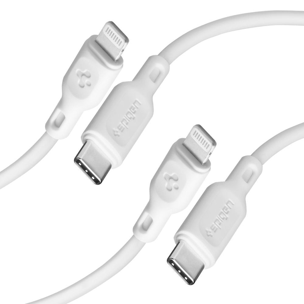 USB-C - Lightning Spigen Durasync Daten- und Ladekabel, 20W, 1m, Weiß, Set mit 2 Stück