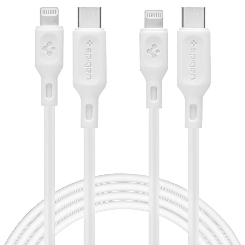 USB-C - Lightning Spigen Durasync Daten- und Ladekabel, 20W, 1m, Weiß, Set mit 2 Stück