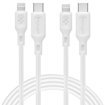 USB-C - Lightning Spigen Durasync Daten- und Ladekabel, 20W, 1m, Weiß, Set mit 2 Stück