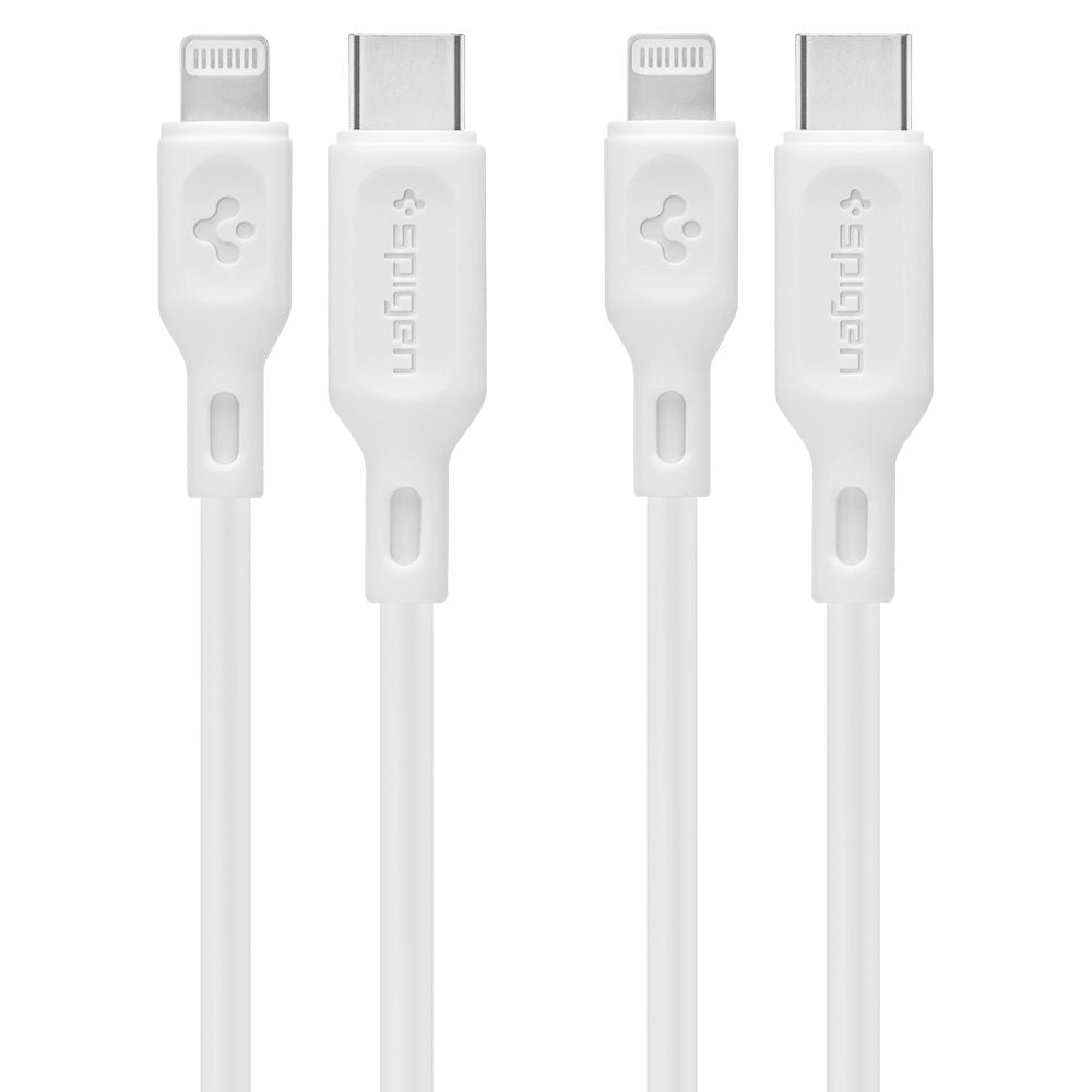 USB-C - Lightning Spigen Durasync Daten- und Ladekabel, 20W, 1m, Weiß, Set mit 2 Stück