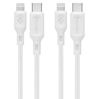 USB-C - Lightning Spigen Durasync Daten- und Ladekabel, 20W, 1m, Weiß, Set mit 2 Stück