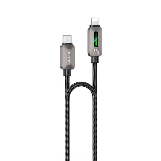 USB-C - Lightning Daten- und Ladekabel Yesido CA199, 27W, 1,2m, Schwarz