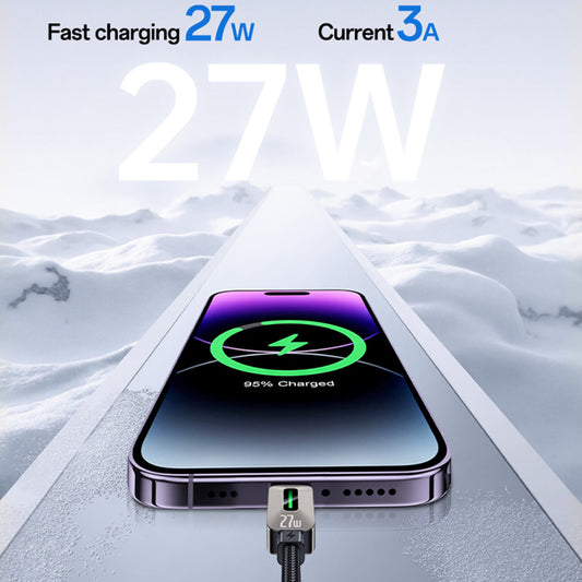 USB-C - Lightning Daten- und Ladekabel Yesido CA199, 27W, 1,2m, Schwarz