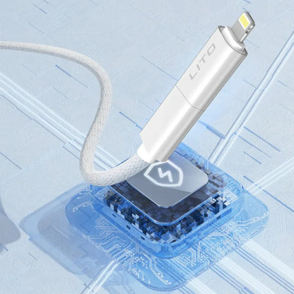 Daten- und Ladekabel USB-C / USB-A - USB-C / Lightning Lito LD21, 100W, 1m, Schwarz