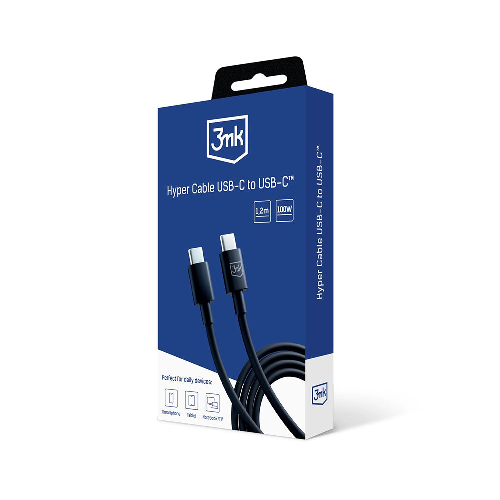 USB-C Daten- und Ladekabel - USB-C 3MK Hyper, 100W, 1.2m, Schwarz