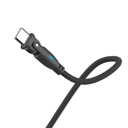 USB-C Daten- und Ladekabel - USB-C 3MK Hyper N Angled, 100W, 1m, Schwarz