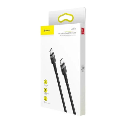 Daten- und Ladekabel USB-C - USB-C Baseus Cafule, 60W, 2m, Set 3 Stück, Schwarz S0TV002132