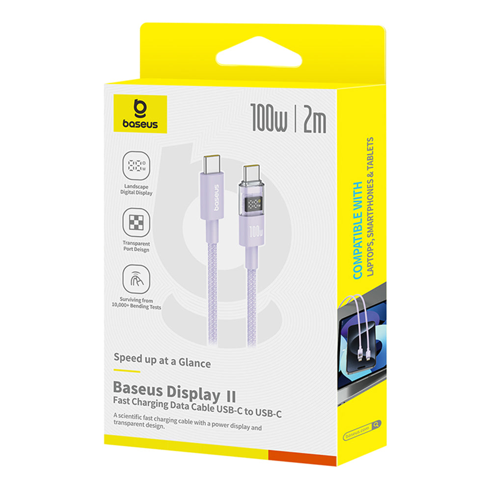 Daten- und Ladekabel USB-C - USB-C Baseus Display 2, 100W, 2m, Lila P10382702511-01