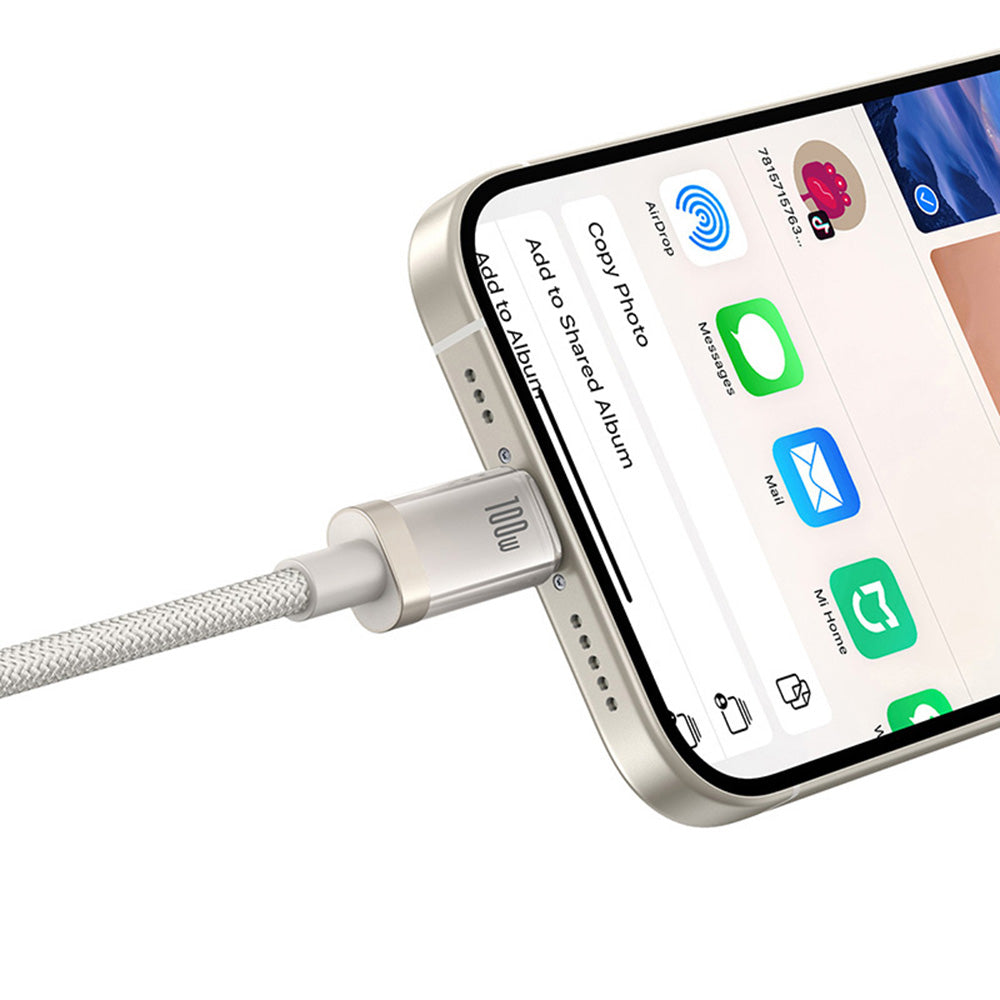 Daten- und Ladekabel USB-C - USB-C Baseus Titanium, 100W, 2m, Silber P10378100G21-01