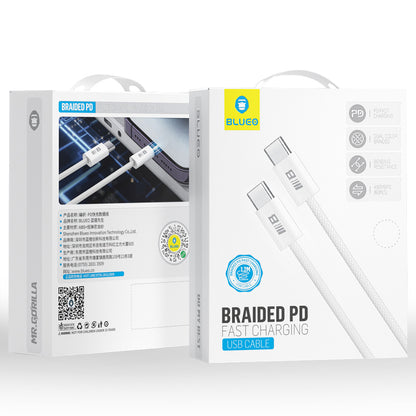 Daten- und Ladekabel USB-C - USB-C Blueo, 100W, 1.2m, Weiß