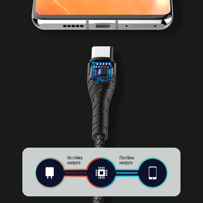 USB-C Daten- und Ladekabel - USB-C ColorWay CW-CBPDCC040, 65W, 1m, Grau