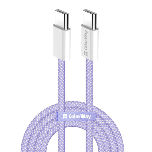 Daten- und Ladekabel USB-C - USB-C ColorWay CW-CBPDCC061, 60W, 1m, Lila