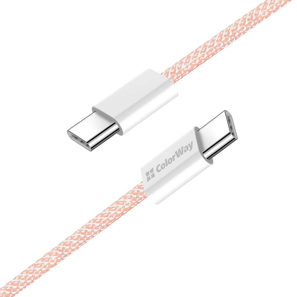 Daten- und Ladekabel USB-C - USB-C ColorWay CW-CBPDCC061, 60W, 1m, Rosa