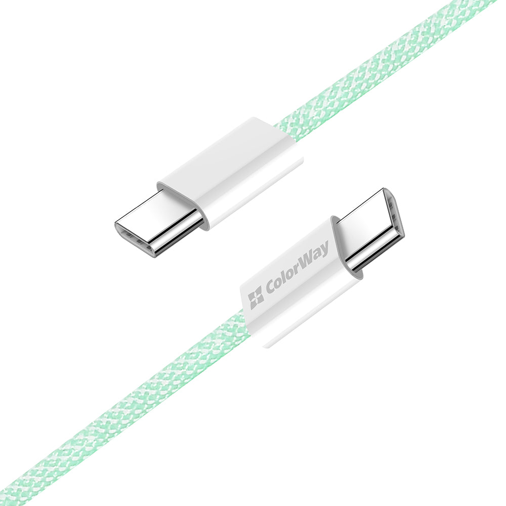Daten- und Ladekabel USB-C - USB-C ColorWay CW-CBPDCC061, 60W, 1m, Grün