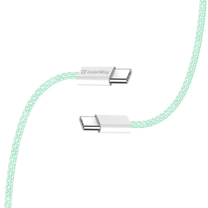 Daten- und Ladekabel USB-C - USB-C ColorWay CW-CBPDCC061, 60W, 1m, Grün