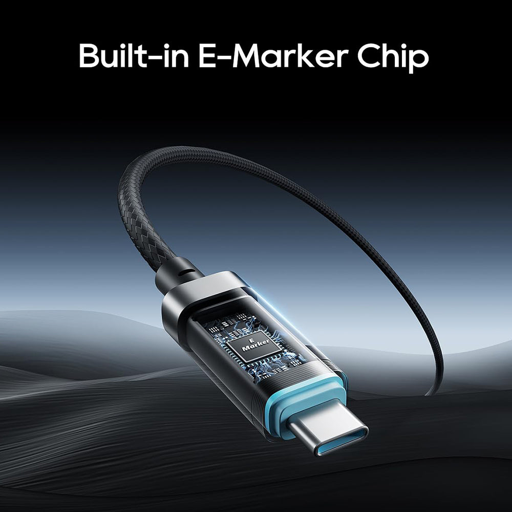 USB-C Data and Charging Cable - USB-C Cuktech CTC620P Display, 240W, 2m, Black CCTC620POSBK