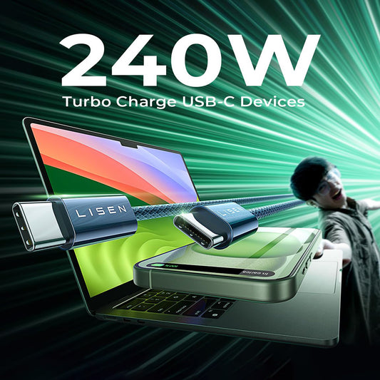 Daten- und Ladekabel USB-C - USB-C Lisen, 240W, 2m, Set 2 Stück, Marineblau YL0123070023