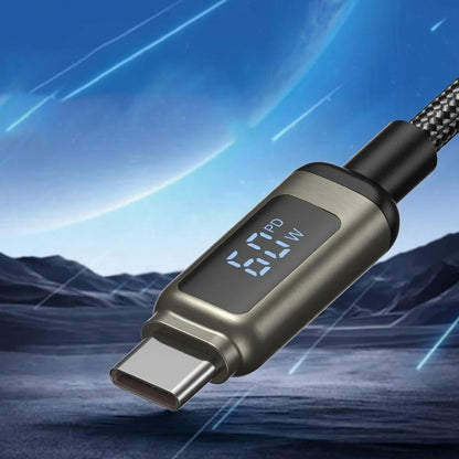 USB-C Data and Charging Cable - USB-C Lito LD15 Display, 60W, 1m, Black