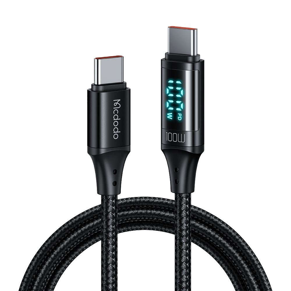 Daten- und Ladekabel USB-C - USB-C McDodo CA-1100 Display, 100W, 1.2m, Schwarz