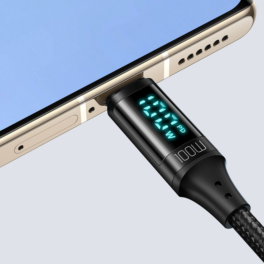 Daten- und Ladekabel USB-C - USB-C McDodo CA-1100 Display, 100W, 1.2m, Schwarz