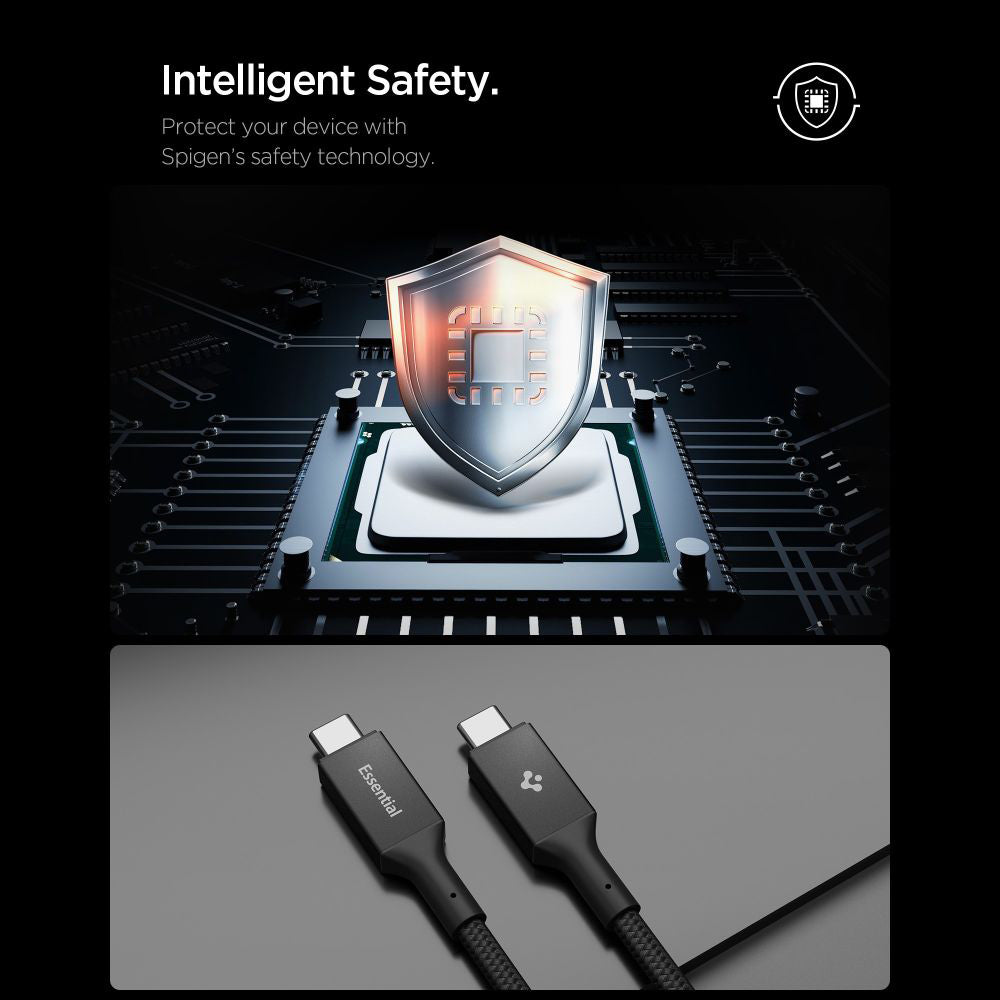 USB-C Daten- und Ladekabel - USB-C Spigen EB10010CC, 100W, 1m, Schwarz ACA09459