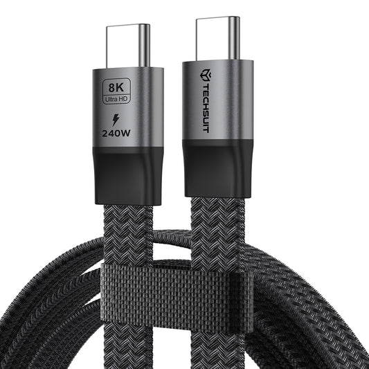 USB-C Daten- und Ladekabel - USB-C Techsuit ElysiumSync Pro CX1, 240W, 1m, Grau