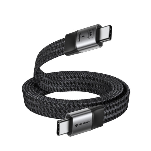 USB-C Daten- und Ladekabel - USB-C Techsuit ElysiumSync Pro CX1, 240W, 1m, Grau