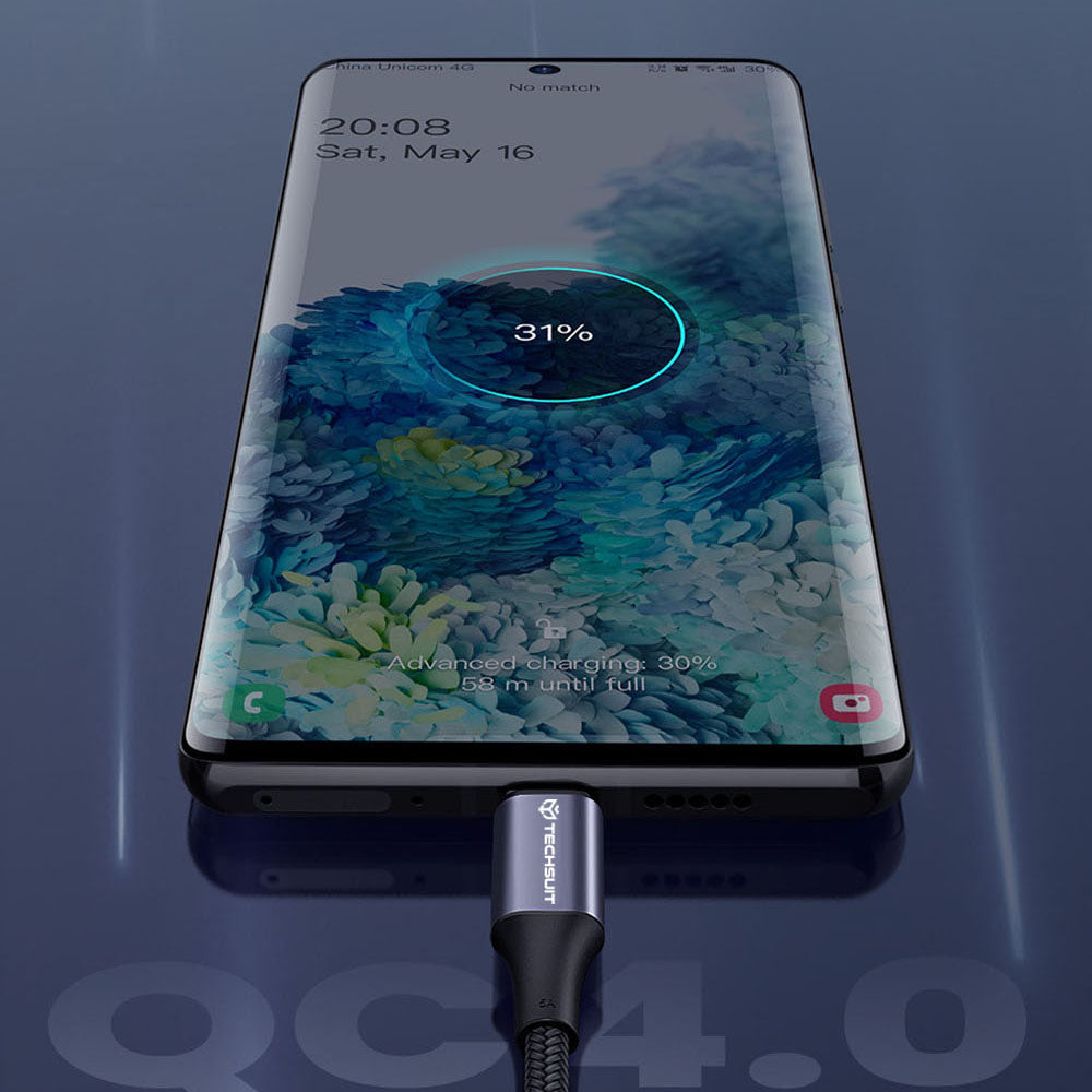 Daten- und Ladekabel USB-C - USB-C Techsuit PCB018, 100W, 1m, Schwarz