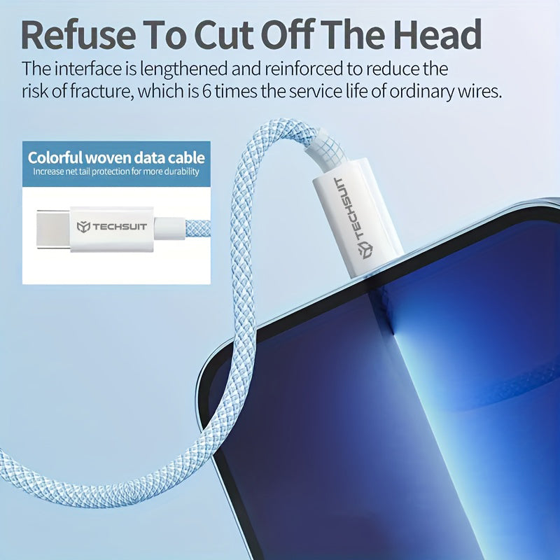 Daten- und Ladekabel USB-C - USB-C Techsuit PCB114D, 60W, 1m, Gelb