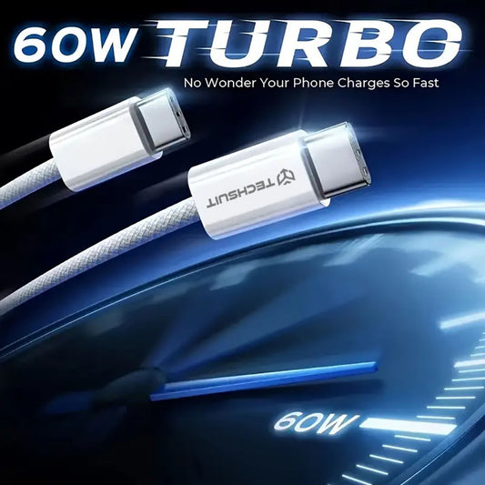 Daten- und Ladekabel USB-C - USB-C Techsuit PCB114D, 60W, 1m, Rosa