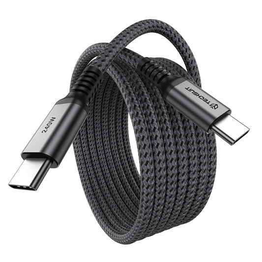 USB-C Daten- und Ladekabel - USB-C Techsuit TitanSync Pro CX2, 240W, 1m, Grau