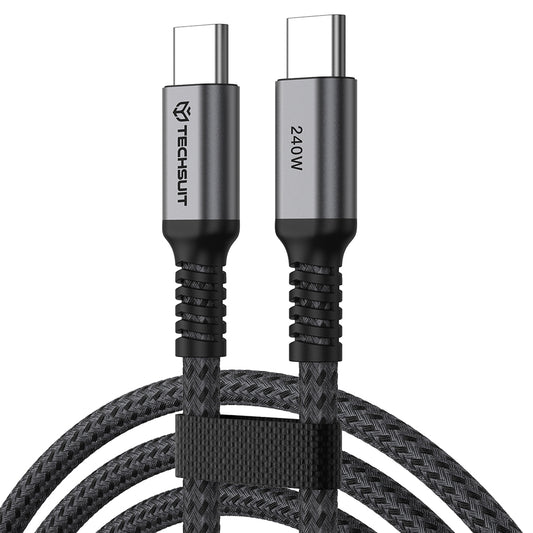 USB-C Daten- und Ladekabel - USB-C Techsuit TitanSync Pro CX2, 240W, 1m, Grau