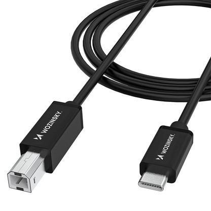Druckerkabel WZK WKDDY1S, USB-C - USB-B, 1m, Schwarz