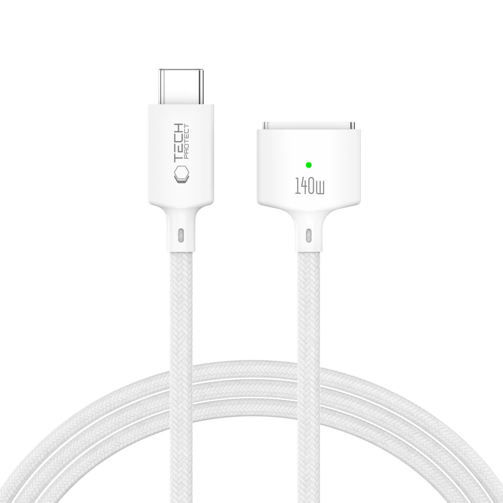 Tech-Protect MMC01 Ultraboost Ladekabel, USB-C - MagSafe 3, 140W, 2m, Weiß