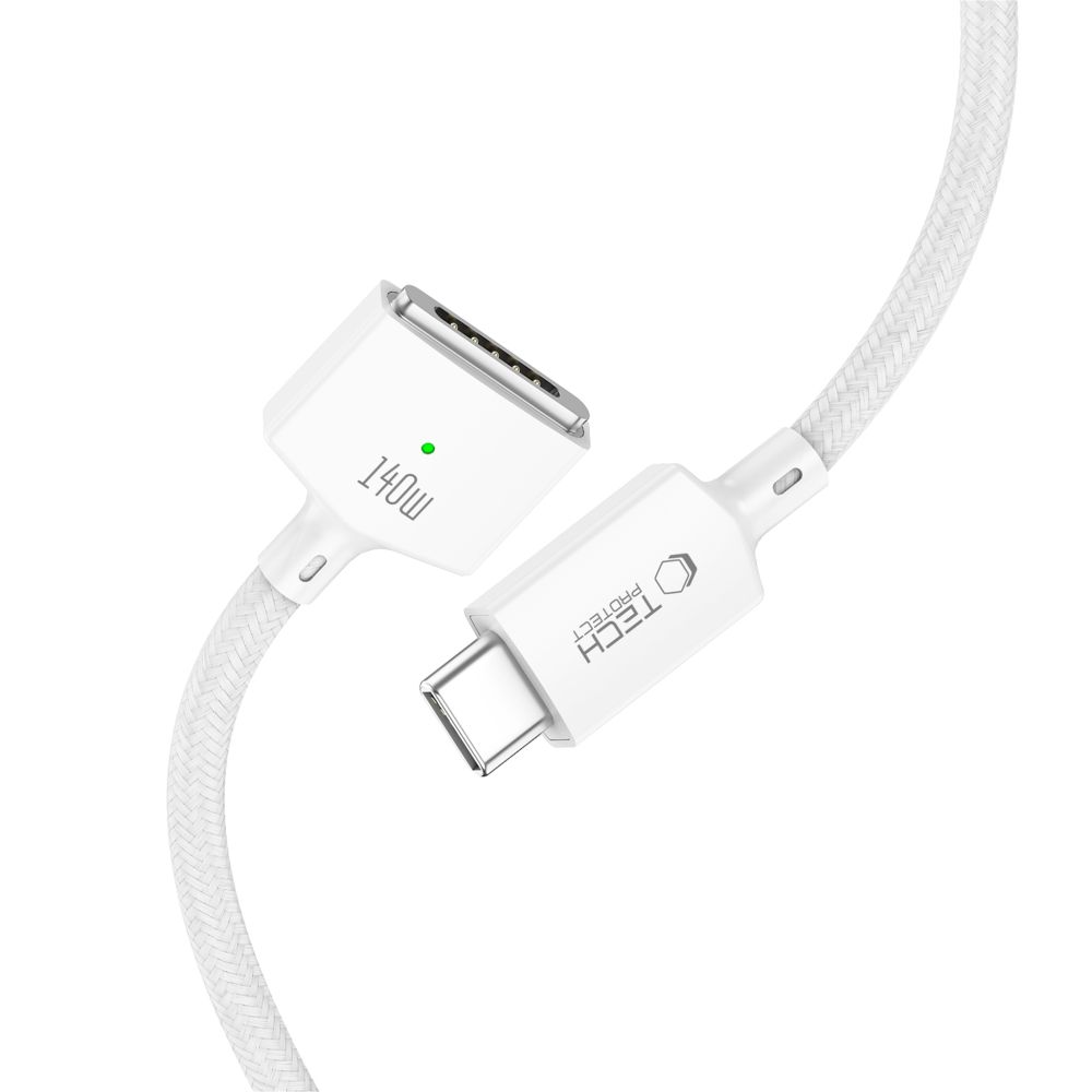 Tech-Protect MMC01 Ultraboost Ladekabel, USB-C - MagSafe 3, 140W, 3m, Weiß