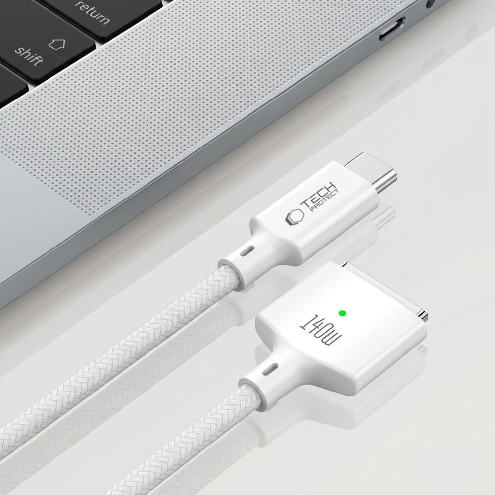 Tech-Protect MMC01 Ultraboost Ladekabel, USB-C - MagSafe 3, 140W, 2m, Weiß