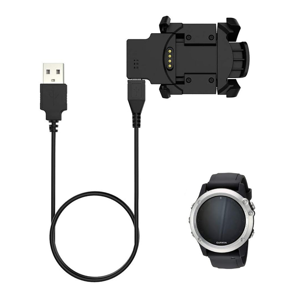 Ladekabel Techsuit TGC5 für Garmin Fenix 3 Sapphire / 3 HR / 3, USB-A, Schwarz