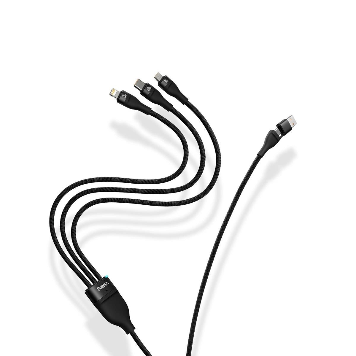 Ladekabel USB-A / USB-C - Lightning / microUSB / USB-C Baseus Flash Series II, 100 W, 1,2 m, Schwarz CASS030101