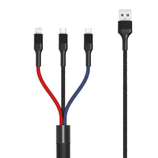 Ladekabel USB-A - Lightning / microUSB / USB-C XO Design NB54, 18W, 1,2m, Mehrfarbig