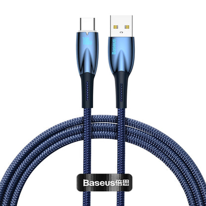 Daten- und Ladekabel USB-A - USB-C Baseus Glimmer-Serie, 100 W, 1 m, Blau