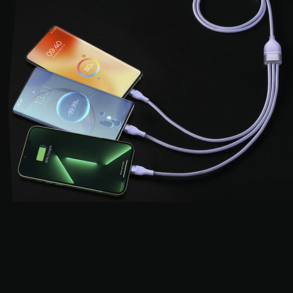 USB-A Ladekabel - Lightning / microUSB / USB-C Baseus Flash Series II 3in1, 66W, 1,2m, Lila CASS040005