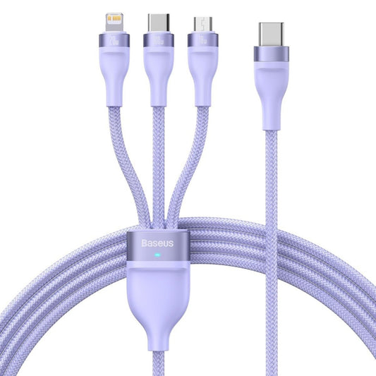 USB-C - Lightning / microUSB / USB-C Ladekabel Baseus Flash Series II 3in1, 100W, 1,5m, Lila CASS030205