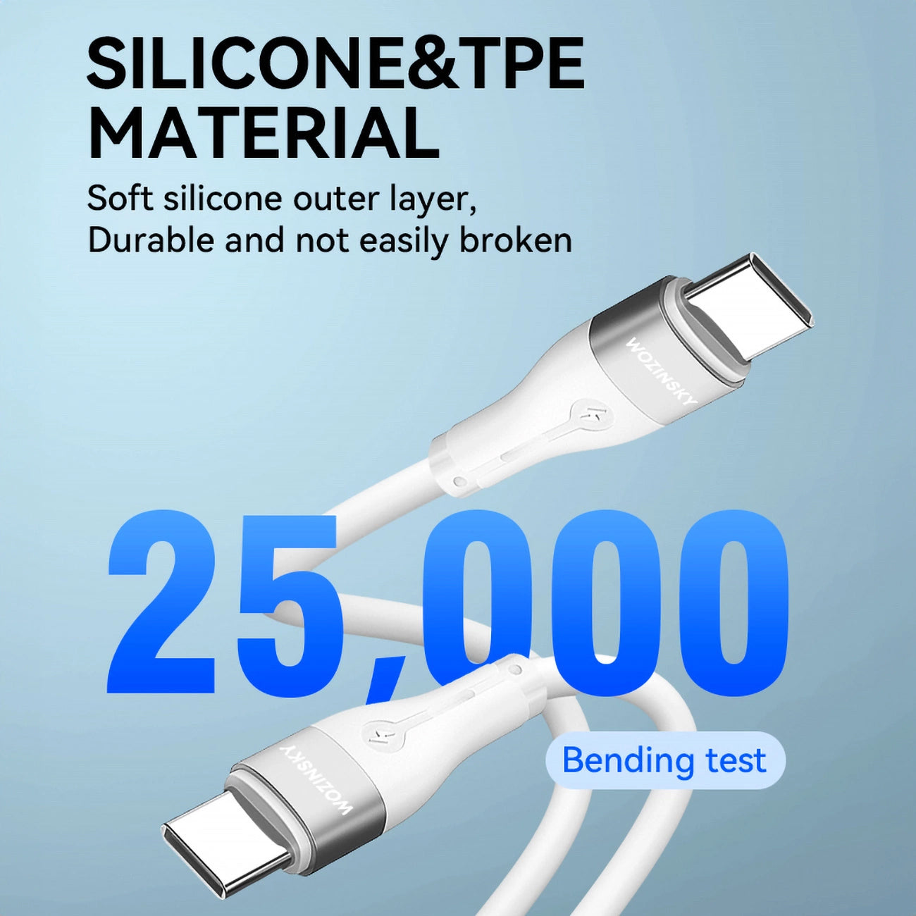 USB-C - USB-C-Ladekabel WZK WSTCC2, 65 W, 2 m, Weiß